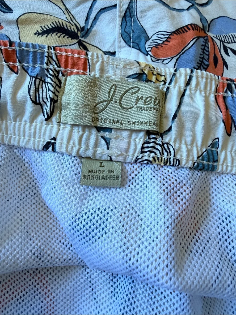 J Crew Mens Swim Trunks Size Large Floral Pockets 6 Inch Inseam